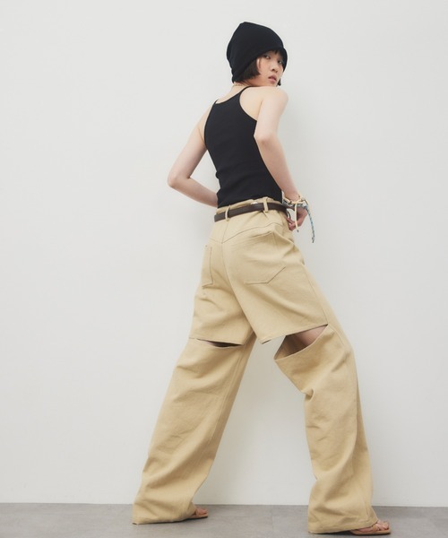「HANNE」 チノパンツ MEDIUM ベージュ レディース拍卖