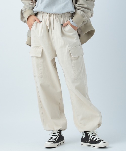 「BAYFLOW」 カーゴパンツ SMALL アイボリー レディース拍卖