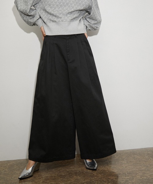 「ADAM ET ROPE'」 チノパンツ 36 ブラック レディース拍卖