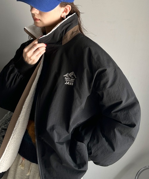 「Java」 ジップアップブルゾン X-LARGE ブラック レディース拍卖