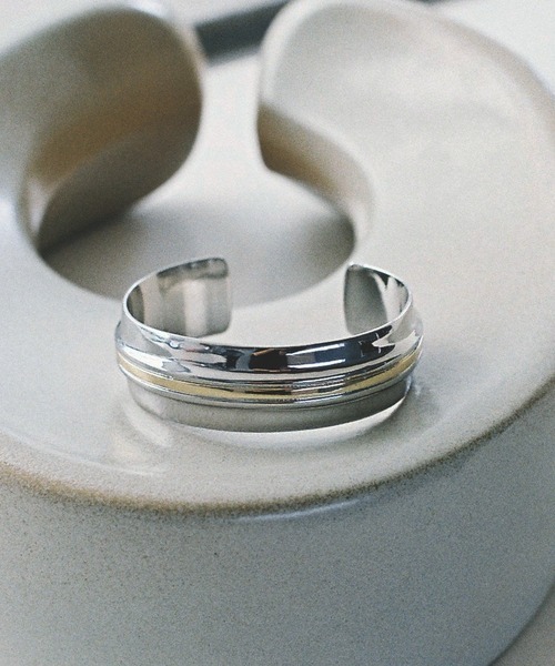 「WYM LIDNM」 バングル FREE シルバー×ゴールド メンズ拍卖