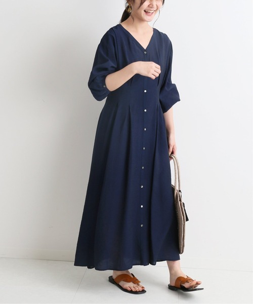 「SLOBE IENA」 長袖ワンピース FREE ネイビー レディース拍卖
