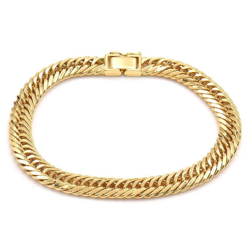 喜平ブレスレット 8面トリプル 内周19.0cm 全長20.5cm 30.8g K18YG 造幣局検定刻印 イエローゴールド キヘイブレスレット 中古 送料無料拍卖