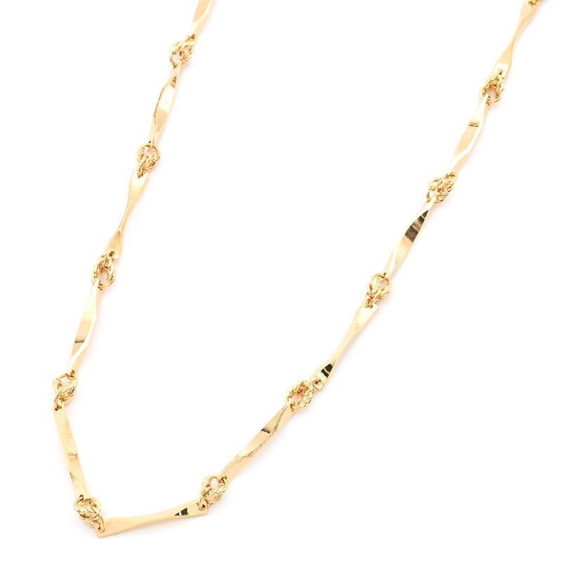 切子チェーンネックレス K18YG 切子ネックレスチェーン カットバーチェーンネックレス 金無垢 イエローゴールド 地金9.8g 中古 送料無料拍卖