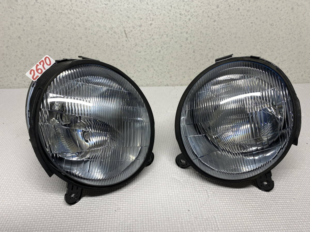 2670 * スバル プレオ RA1 純正 丸目 ヘッドライト 左右 セット ヘッドランプ 左 右 ICHIKOH 1638拍卖