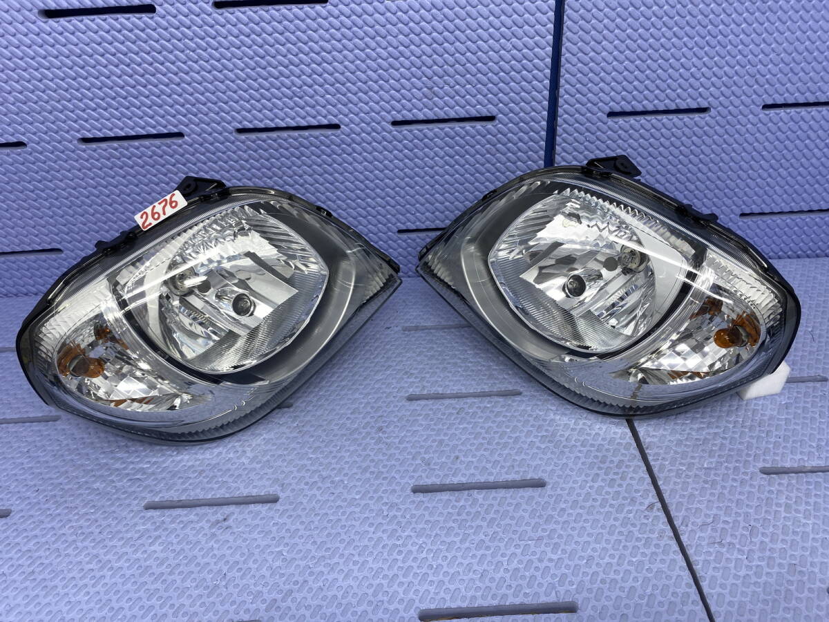 2676 * HN22S Kei ケイ ワークス 純正 ハロゲン ヘッドライト 左右セット KOITO 100-59134 レべ付 拍卖