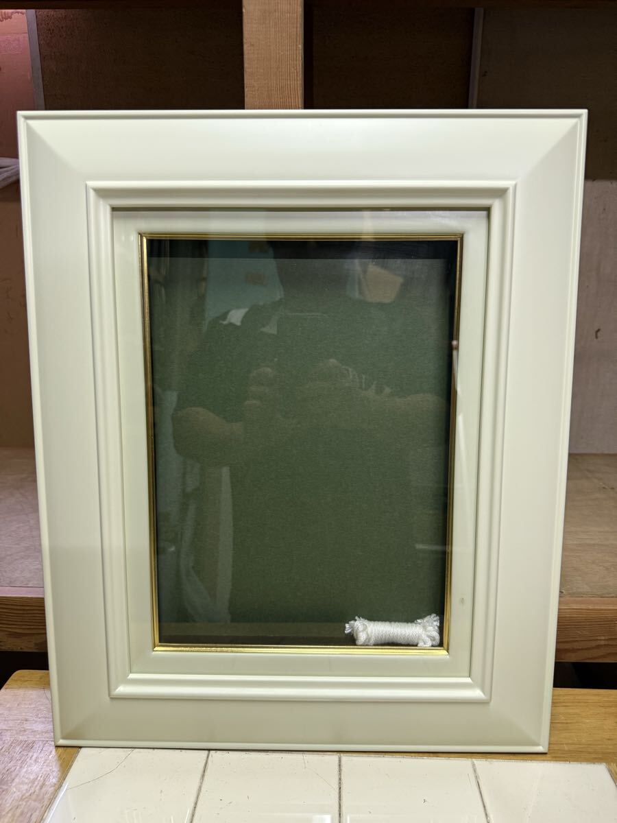 NO279 野の道マット付 アイボリ F4 油彩額 額縁拍卖