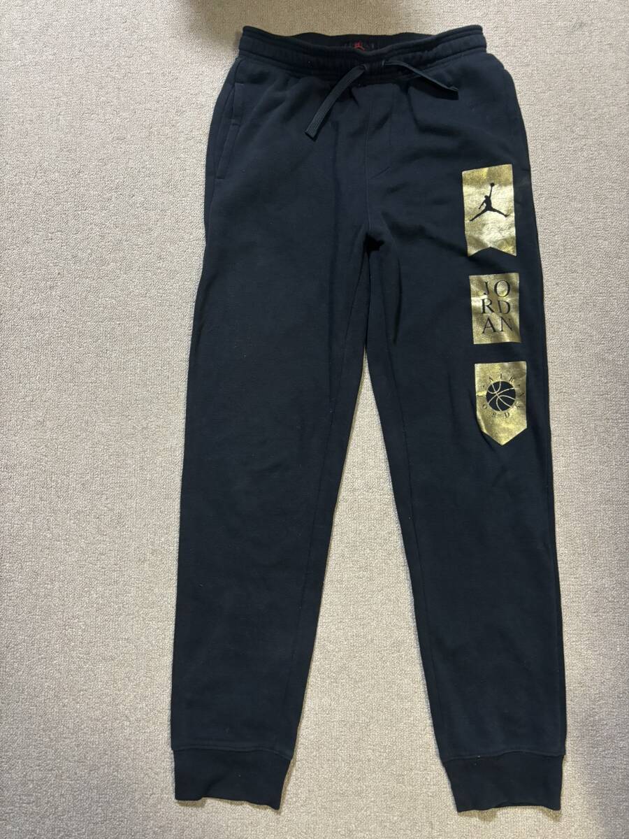 JORDAN KIDS ジョーダン キッズ スウェット パンツ ブラック 黒 ゴールド ロゴ XL 13-15yrs 158-170 160 170 バスケ拍卖