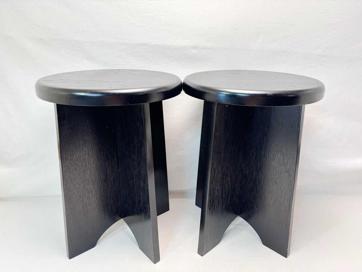 M704832 美品 茶道具 立礼用 掻き合せ塗り 円椅(椅子)組立式 玄々斎好写 2客 裏千家 座椅子 点茶盤用・立礼棚用・立礼卓用 箱無拍卖