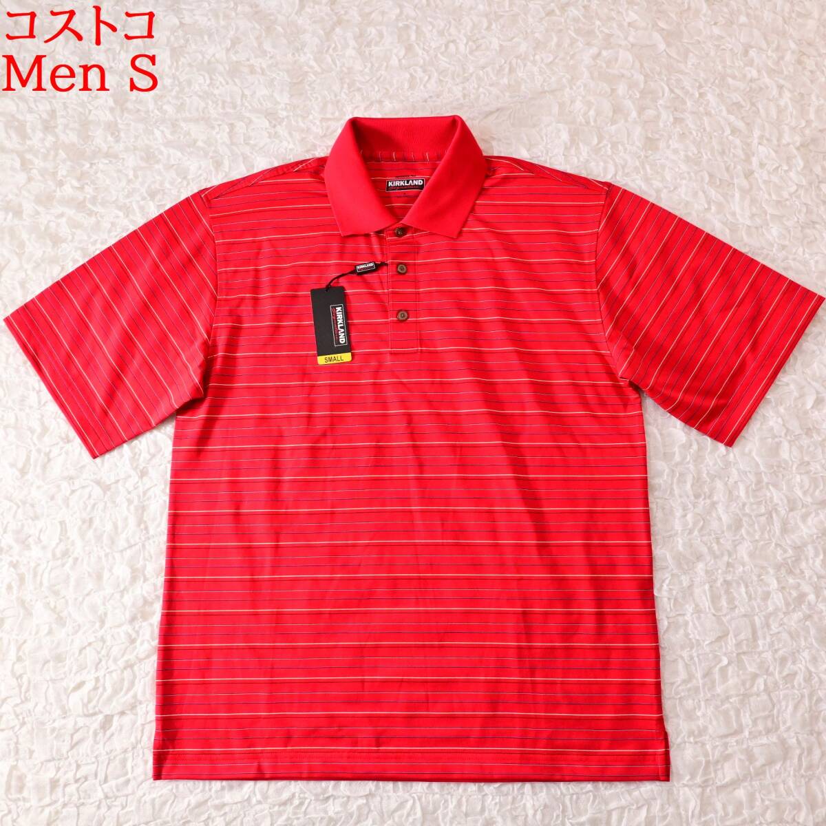J4 新品 Men 海外S コストコ KIRKLAND 赤 半袖プルオーバー拍卖