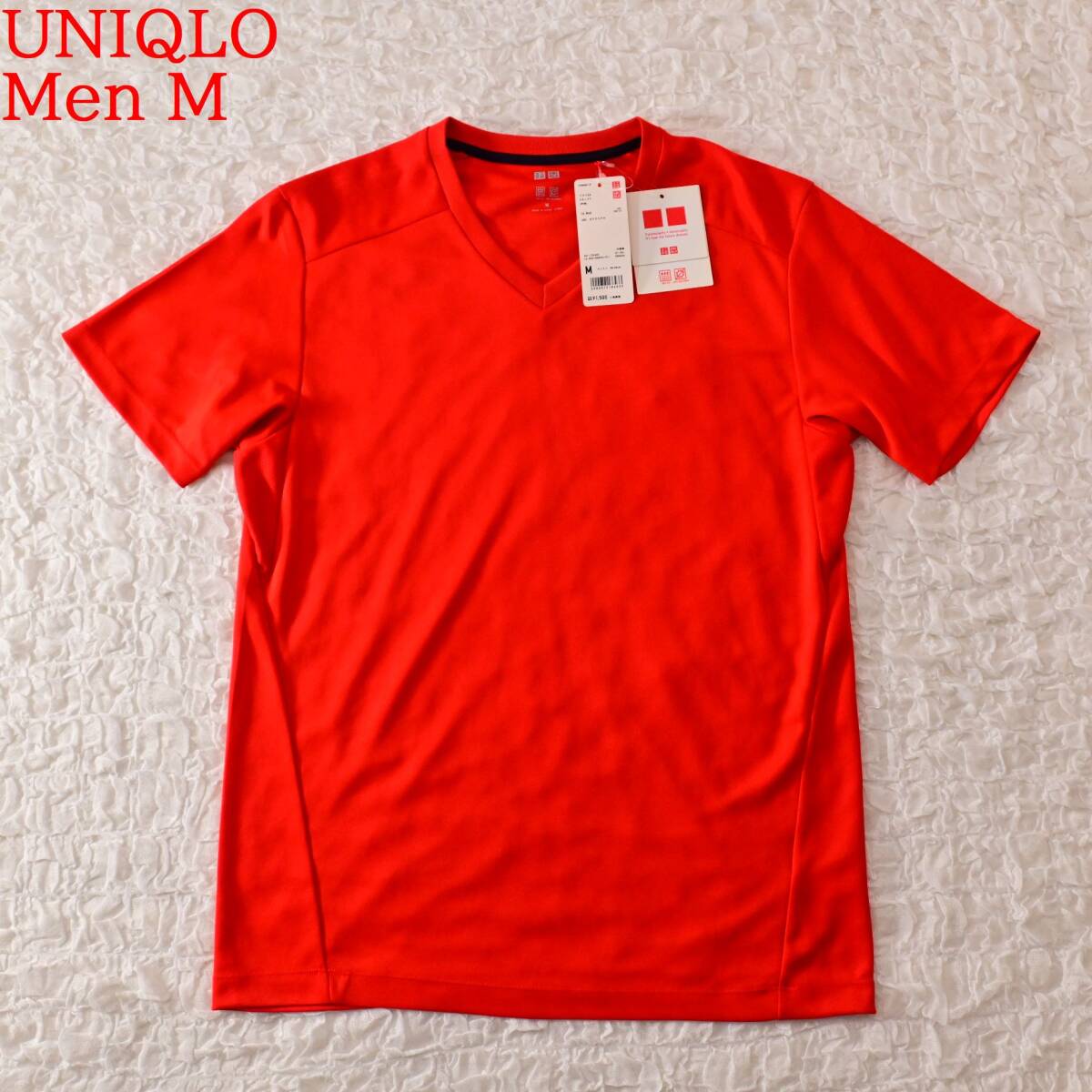 J2 新品 Men M ユニクロ ドライEXVネックT 半袖 赤拍卖