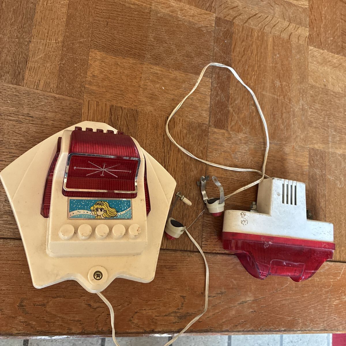 自転車部品 ブザーランプ?サイクルホーン?2点セット デコチャリ子供用自転車昭和レトロビンテージ当時物サイクルパーツジャンク現状品 拍卖