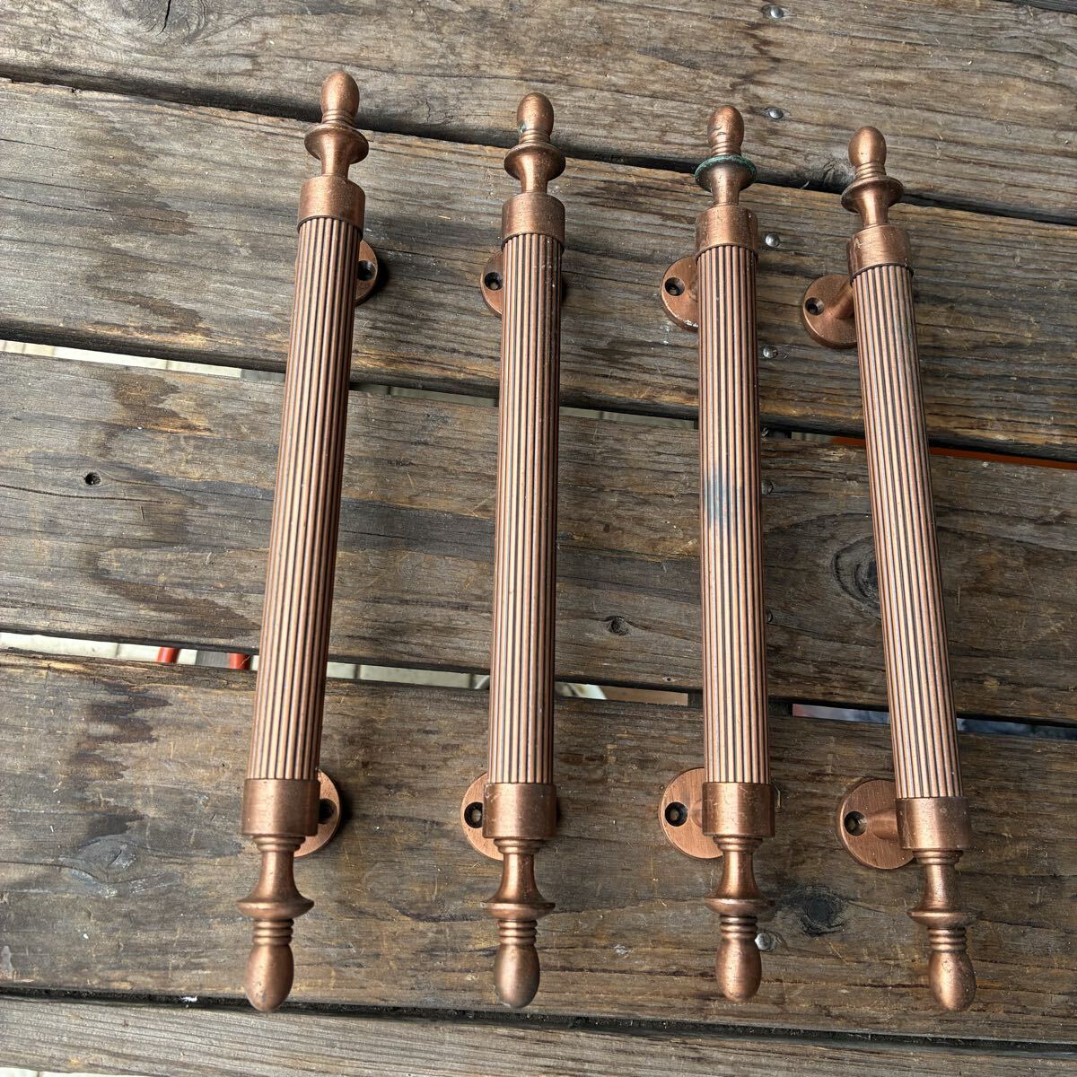 取手 4点セット 持ち手 ドアハンドル 250mm 扉ドア建具DIYブロンズ色拍卖