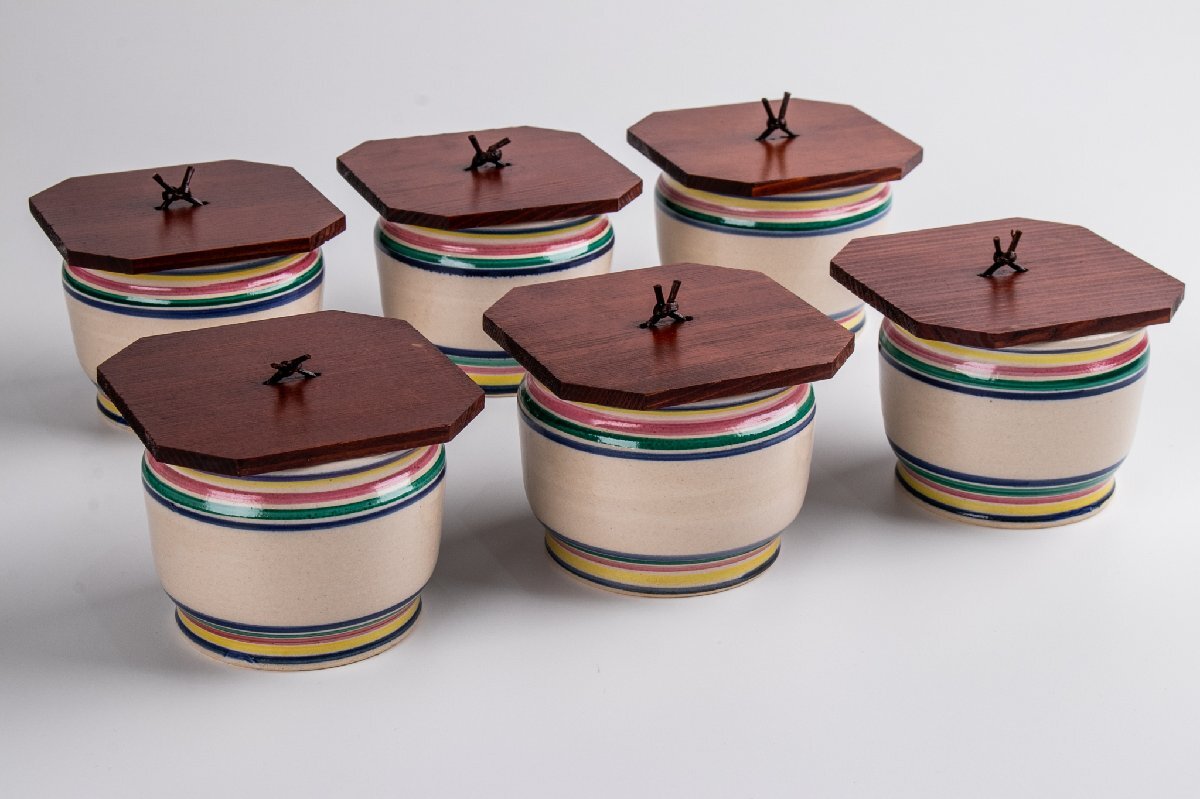 【うつわ】松古窯 佐久間勝山 阿蘭陀写 向付 6客 共箱 E028 和食器 茶道具 古美術 骨董 古玩 日本料理 懐石 料亭拍卖