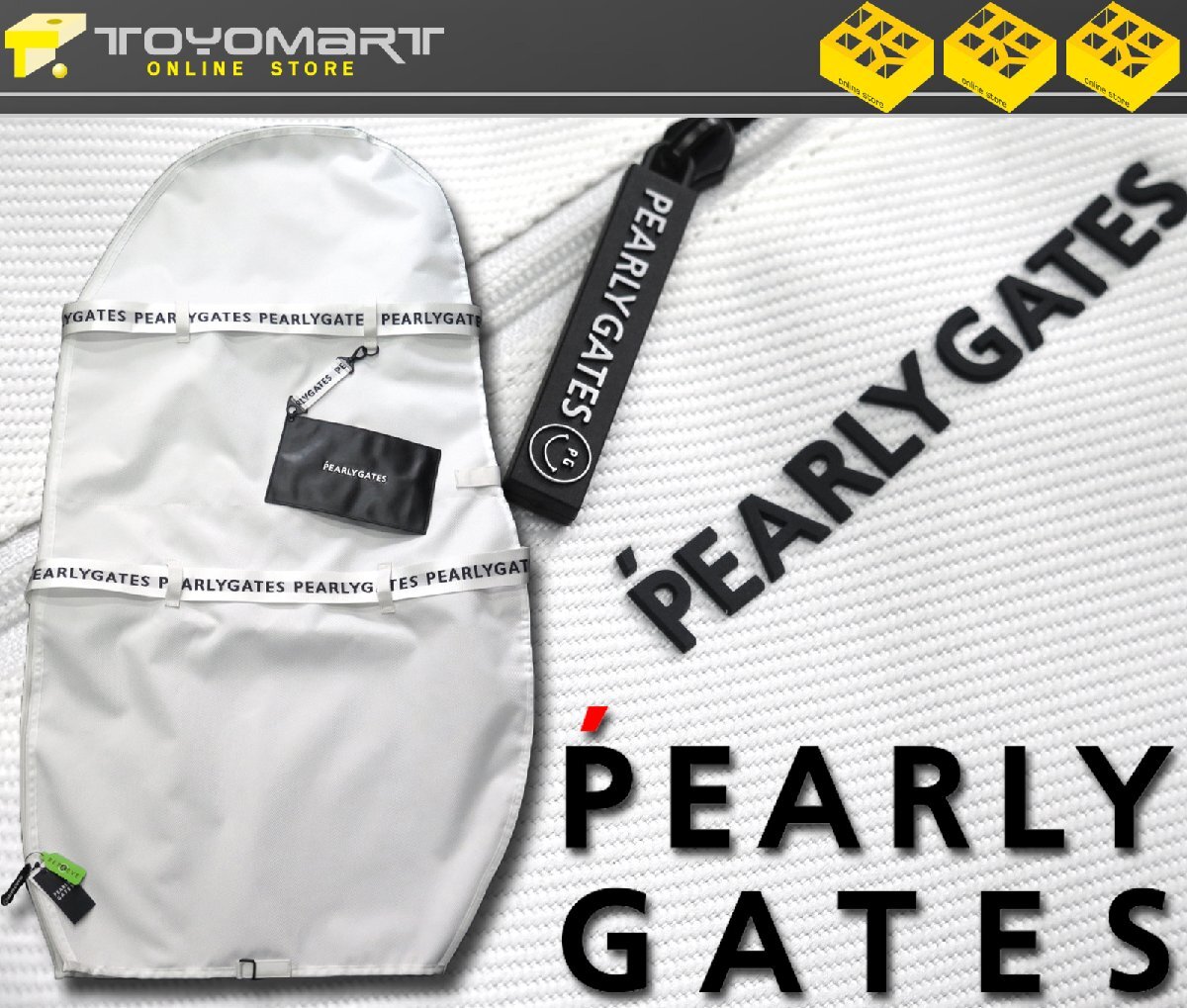 G736● PEARLY GATES パーリーゲイツ ●新品 【リサイクル素材】 定番 トラベルカバー (9型・46インチ対応) ホワイト 定価17600円拍卖