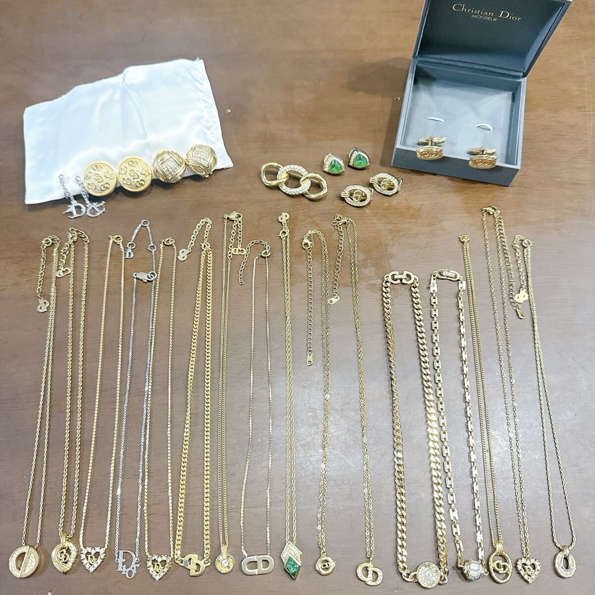 125【豪華23点セット 】Dior ネックレス ディオール ブローチ イヤリング Germany製 ゴールド シルバー CDアクセサリー まとめ拍卖