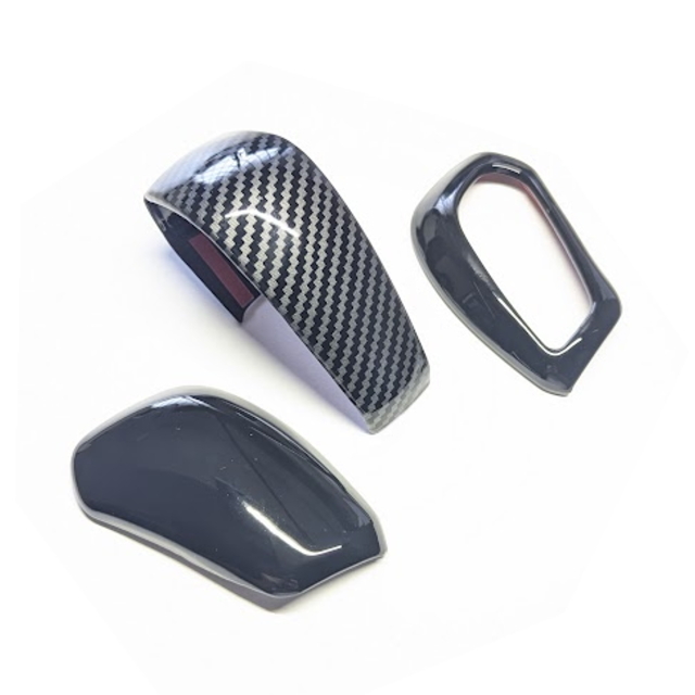 デリカミニシフトノブカバー 三菱eKシリーズクロス/スペース/ワゴンシフトノブカバー ドレスアップシフトレバーガーニッシュカーボン調+BK拍卖