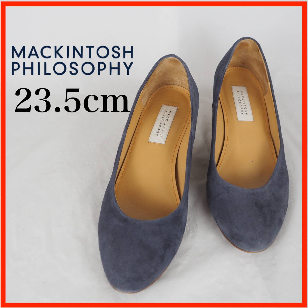 OK6261*MACKINTOSH PHILOSOPHY*マッキントッシュ フィロソフィ*レディースパンプス*23.5cm*ネイビー系拍卖