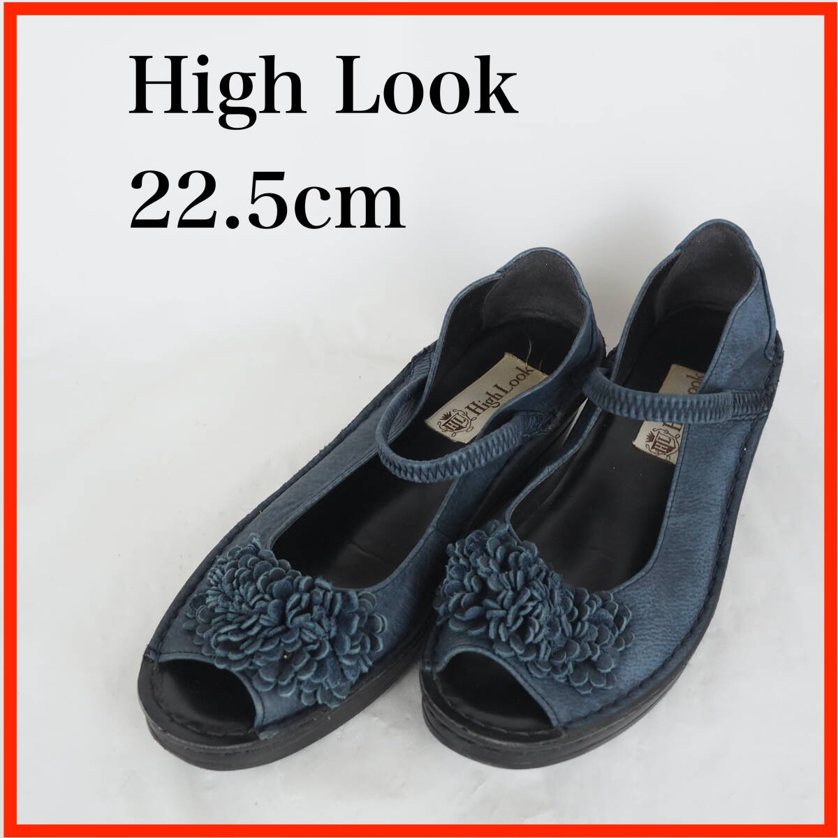 OK6339*High Look*ハイルック*レディースパンプス*22.5cm*青系拍卖