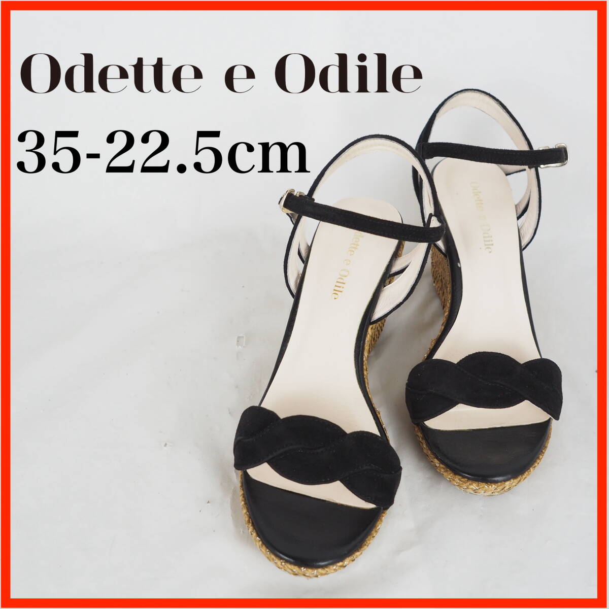 OK6437*Odette e Odile*オデットエオディール*レディースサンダル*35-22.5cm*黒拍卖