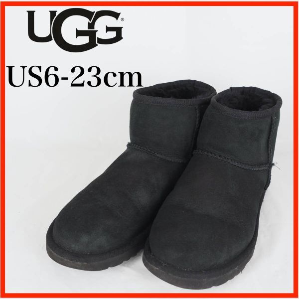 ★100スタ★EB9332*UGG*アグ*レディースショートムートンブーツ*US6-23cm*黒拍卖