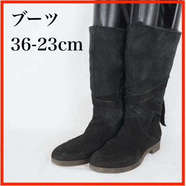 ★100スタ★EB9498*レディースブーツ*36-23cm*黒拍卖