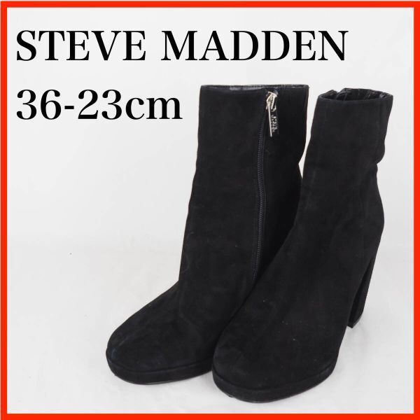 EB9649*STEVE MADDEN*スティーブマデン*レディースショートブーツ*36-23cm*黒拍卖