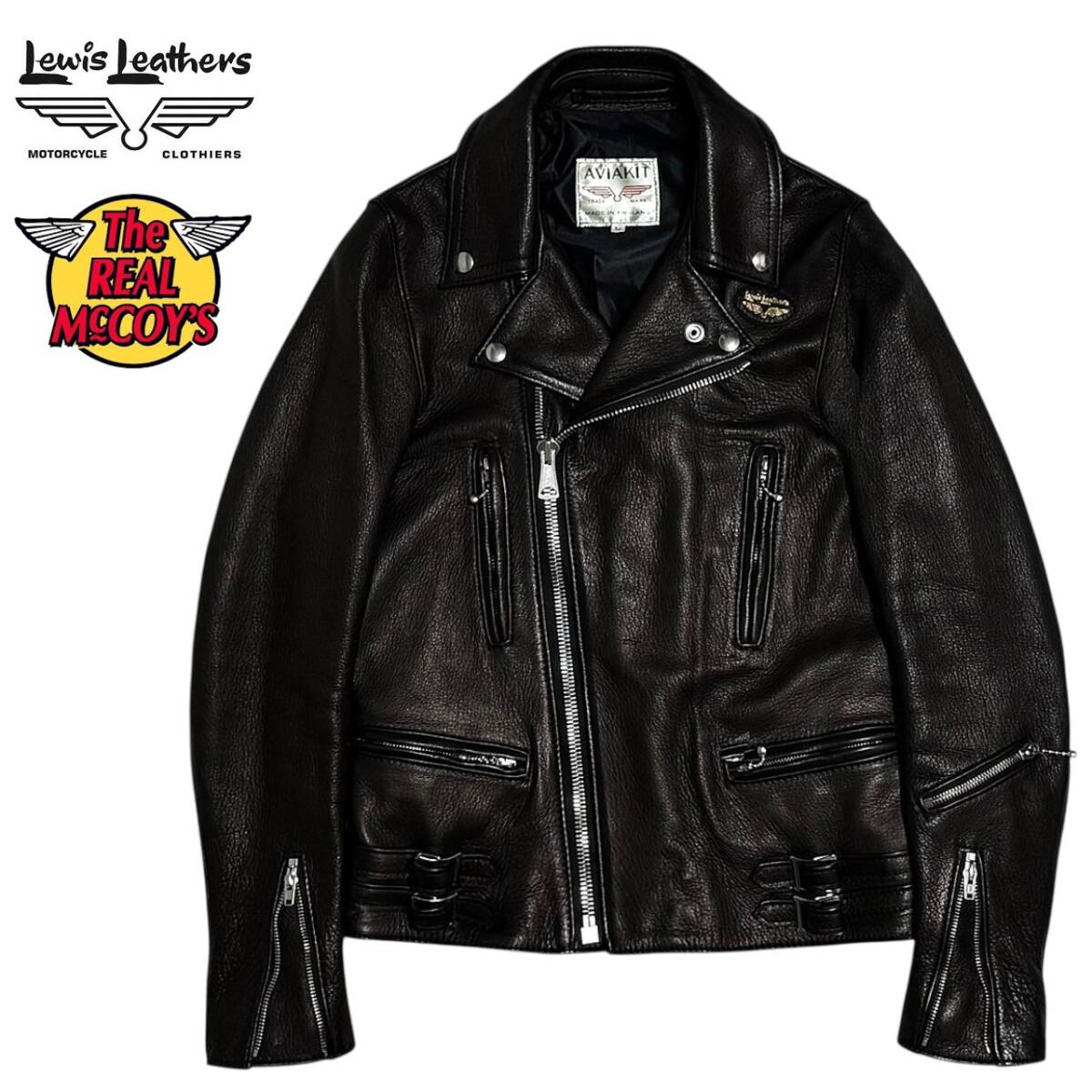 美品 THE REAL McCOY’S x Lewis Leathers リアルマッコイズ x ルイスレザー 391T ライトニング ディアスキン レザー ライダースジャケット拍卖