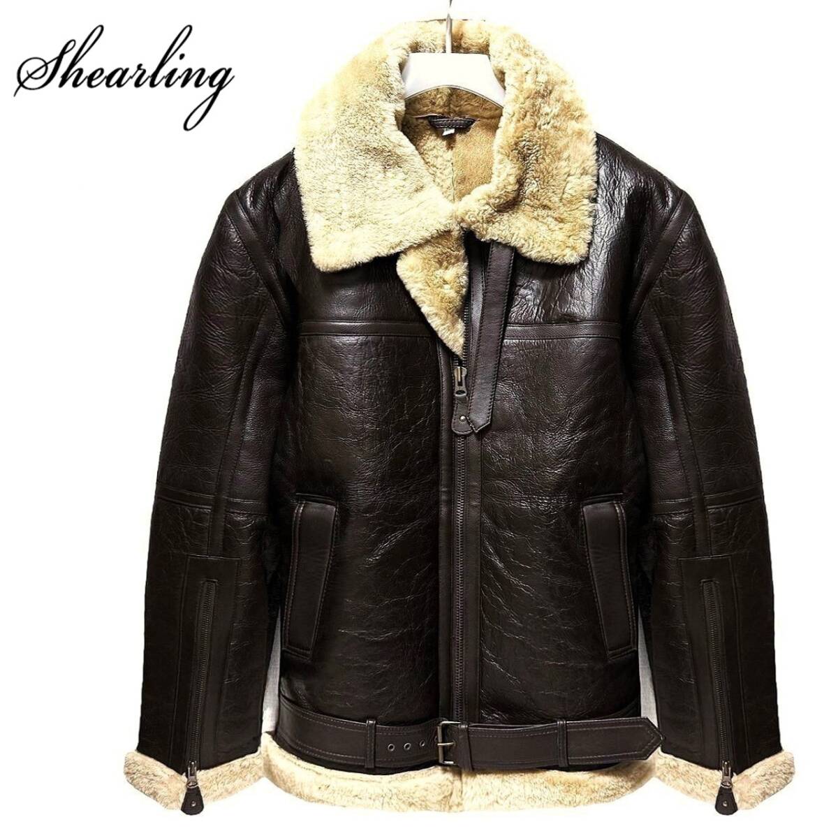 希少! 極美品 SHEARLING シアリング イギリス空軍 RAF IRVIN リアルムートン アービン フライトジャケット L/XL程 羊革 B-3 ボマーブルゾン拍卖