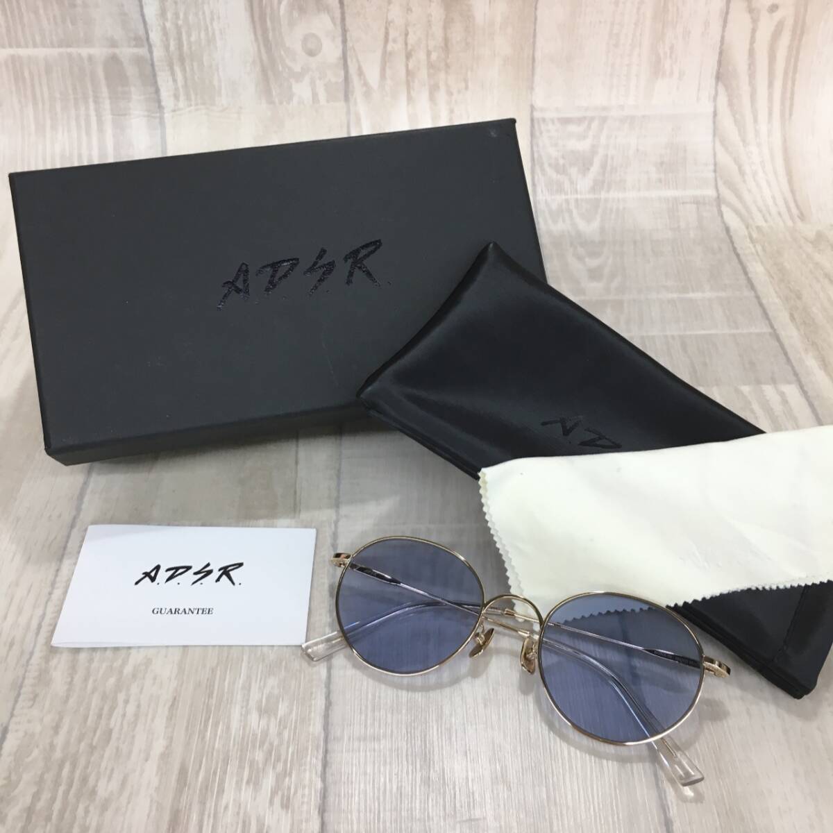 KZ1238★A.D.S.R. : BONA 06 サングラス★ゴールドフレーム ブルーレンズ 定価¥23,100- ADSR 箱・ケース付 山田涼介拍卖