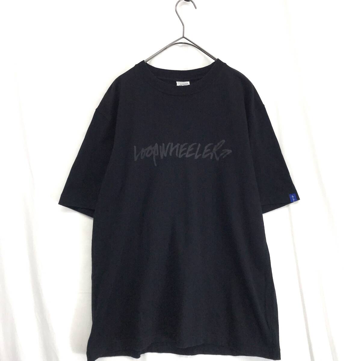 KZ8772★LOOPWHEELER : MOGNO 6 LOGO TEE★L★黒×黒 印ロゴ 半袖Tシャツ 内田洋一朗 ループウィラー拍卖