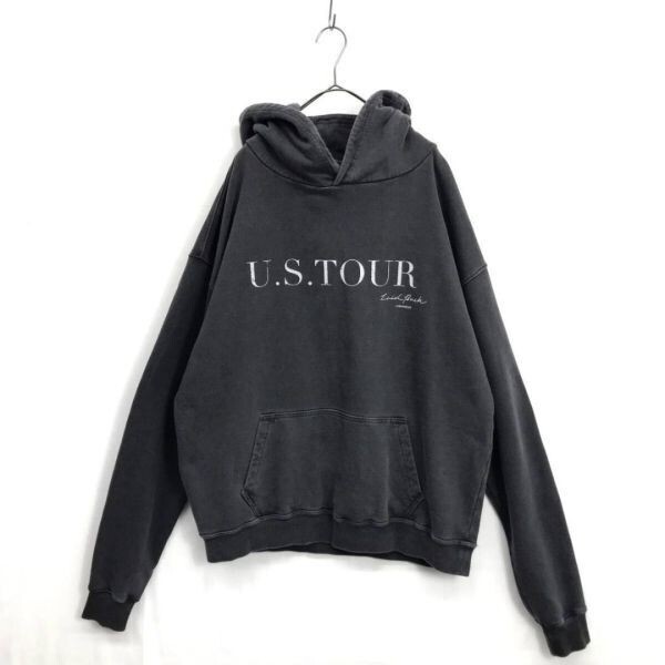 KZ8287★LAID BACK : US TOUR PREMIUM HEAVY WEIGHT BOX HOODIE★M★グレー系 定価¥29800- ヴィンテージ加工 スウェットプルオーバー拍卖