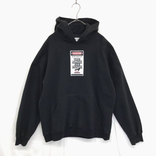KZ8064★Blackeyepatch : DANGER HOT LABEL HOODIE●M●黒 スウェットパーカー プルオーバー拍卖