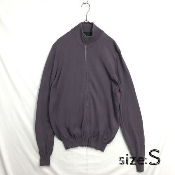 HZ9430★ZANONE : ハイゲージ コットンニット ダブルニットジャケット★S★ラベンダー系 ザノーネ拍卖