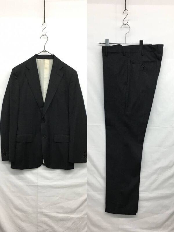 HZ9381★BARNEYS NEWYORK : REDA 2ボタンセットアップスーツ★44★チャコールグレー 秋冬 テーラードジャケット パンツ拍卖