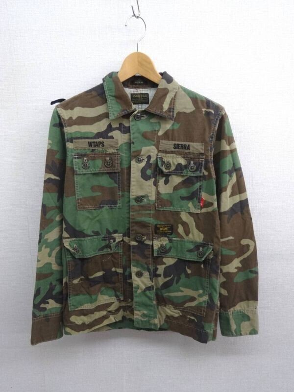 HZ7893★13aw WTAPS JUNGLE STOCK L/S ★S★カーキ★ダブルタップス ジャングル 長袖シャツ拍卖