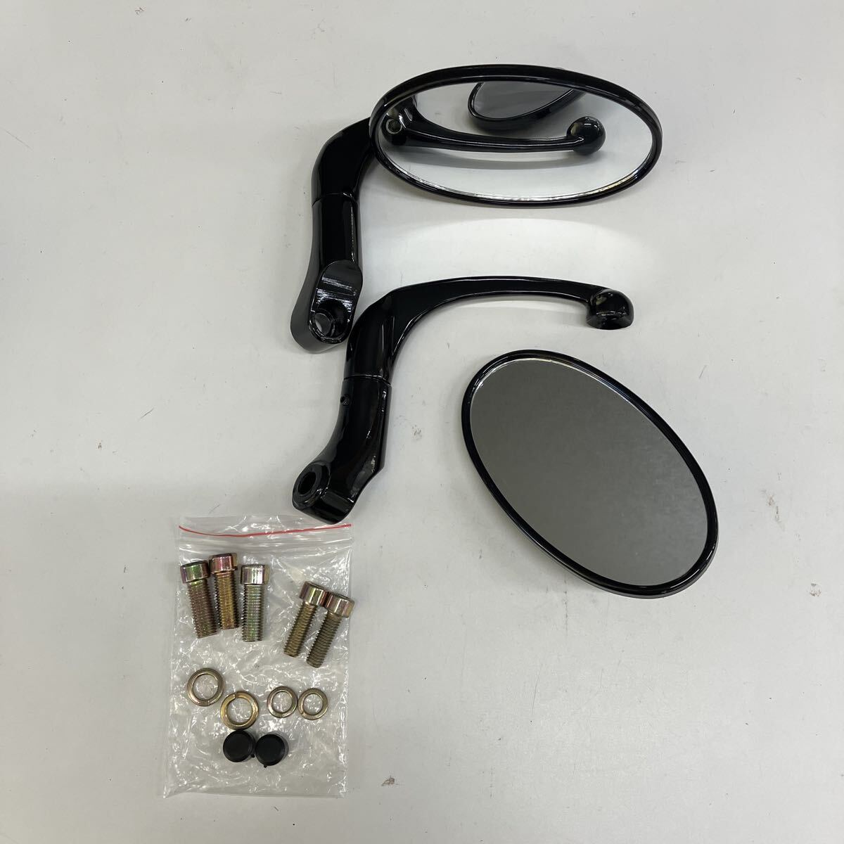 0710f1709 バイクパーツセンター(Bike Parts Center) 左右セット カスタムミラー バレンタイプ黒 クリアレンズ ※※訳あり品※※拍卖