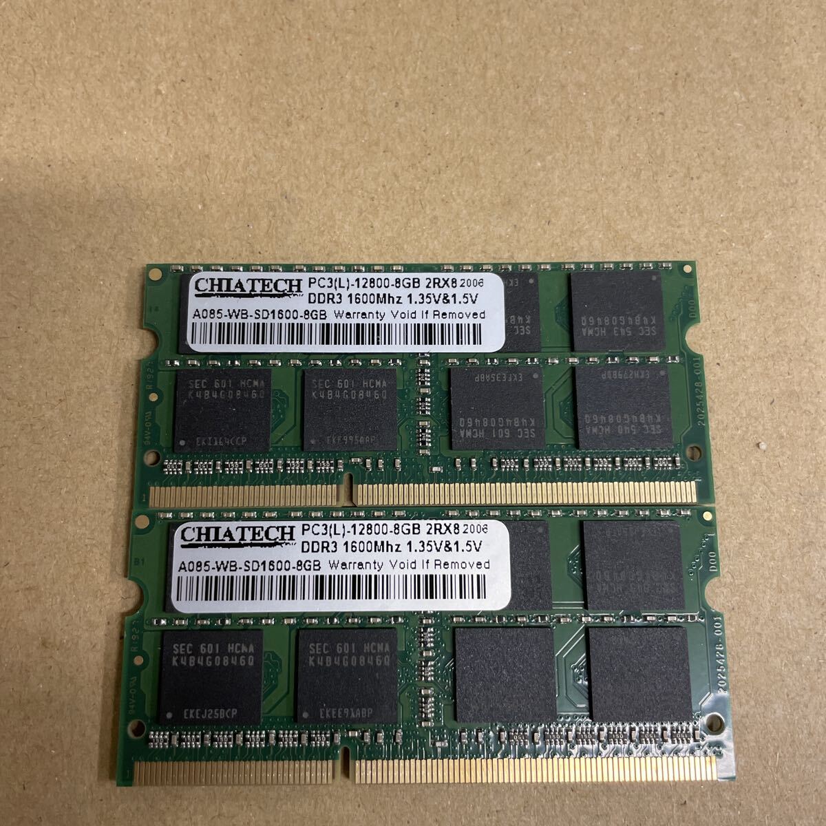 へ72 CHIATECH ノートPCメモリ 8GB PC3L-12800 2枚拍卖
