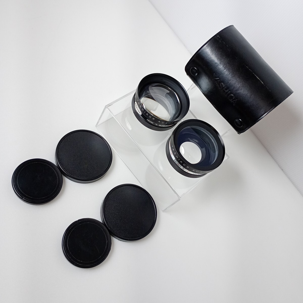 YASHICA ヤシカ ☆YASHIKOR AUX ■ TELEPHOTO 1:4 LENS MADE IN JAPAN S009 ■ WIDE ANGEL 1:4 レンズセット(広角+望遠セット)ケース付拍卖