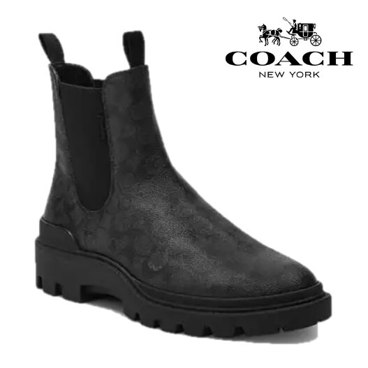 ◆すぐにお届け!◆新品/正規品◆【COACH★CY066-8W】コーチ メンズ ブーツ シューズ靴 シグネチャーキャンバス 箱付き 1点のみ☆拍卖