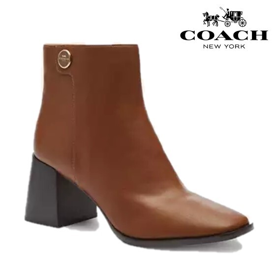 ◆すぐにお届け!◆新品/正規品◆【COACH★CT606-6.5C】コーチ ブーティ ブーツ レザー ブラウン 箱付き 1点のみ☆拍卖