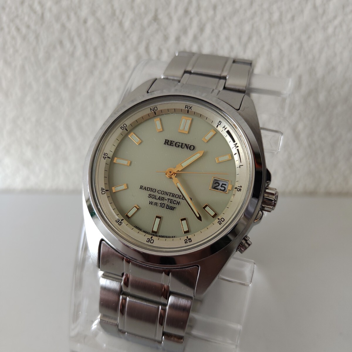 腕時計 デイト 防水 シチズン 稼働品 CITIZEN ステンレス 電波ソーラーレグノ拍卖