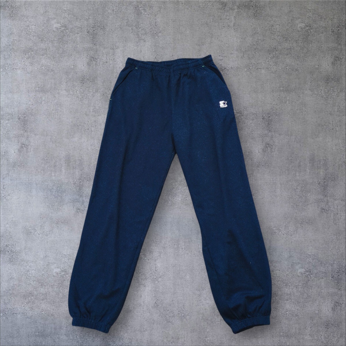LL スターター STARTER 薄手 スウェット パンツ ウエストゴム ネイビー グリーンステッチ bm0157拍卖
