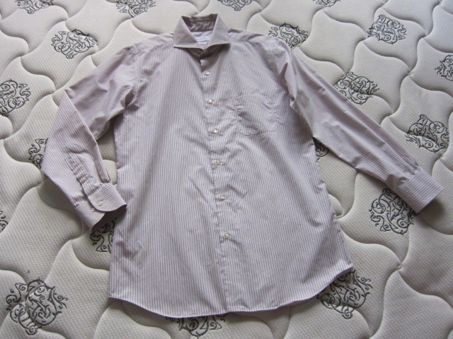 綺麗め UNITED ARROWS GREEN LABEL RELAXING SLIM FITメンズ 長袖 Yシャツ 綿 麻 サイズ 43美品ブランド Brand shirt ブランド 特 得 拍卖