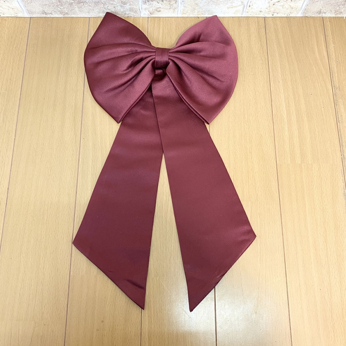 ドレス飾り リボン 赤えんじ系 47x25 発表会 フォーマル イベント 中古08362拍卖