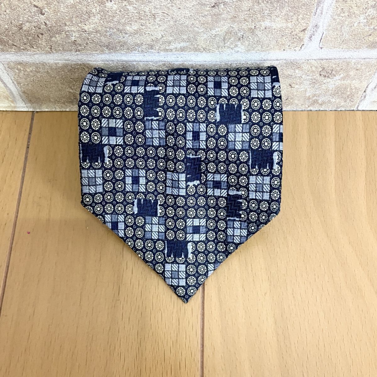 1円 メンズネクタイ 【ネコポス可】 ROSA 青グレイ系 フォーマル 中古12215拍卖