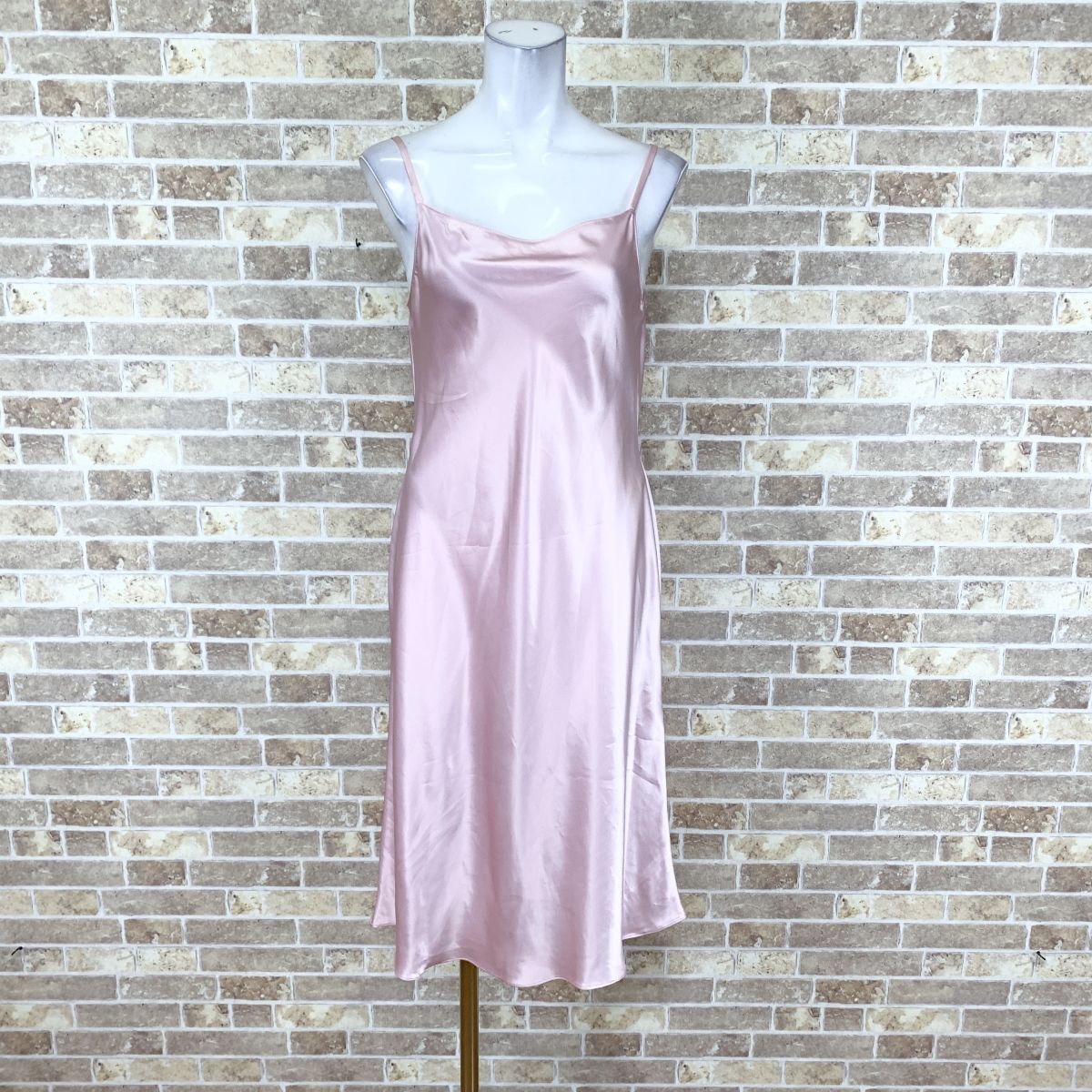 1円 インナーキャミソール【ネコポス可】ワンピース 9 ピンク系光沢 カラードレス 発表会 イベント 中古15828拍卖