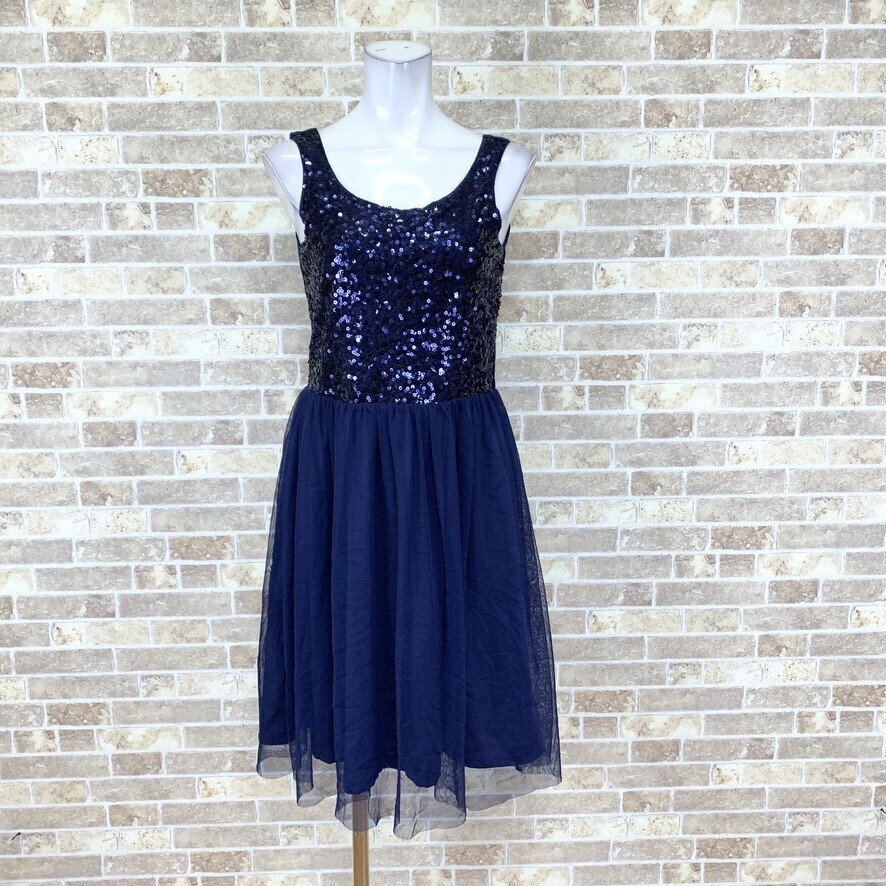 子供ドレス H & M ワンピース 12-14Y USサイズ 青系 カラードレス 発表会 イベント 中古15371拍卖