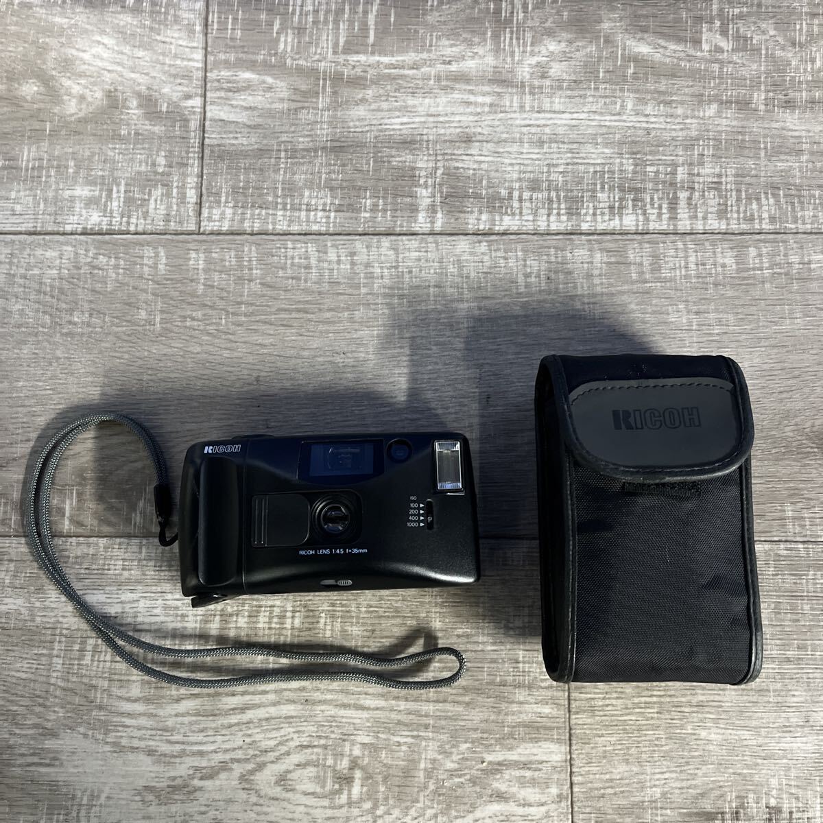 RICOH リコー フィルムカメラ L-20 date ブラック LENS 1:4.5 f=35mm 専用ケース付 ジャンク拍卖