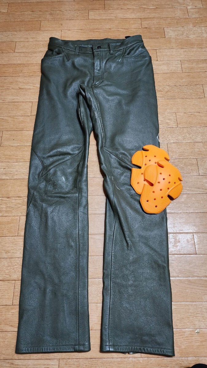 【光沢のある牛革LL】HYOD レザーパンツ D3O ストレート ブラック バイク ライディング ライダース 拍卖